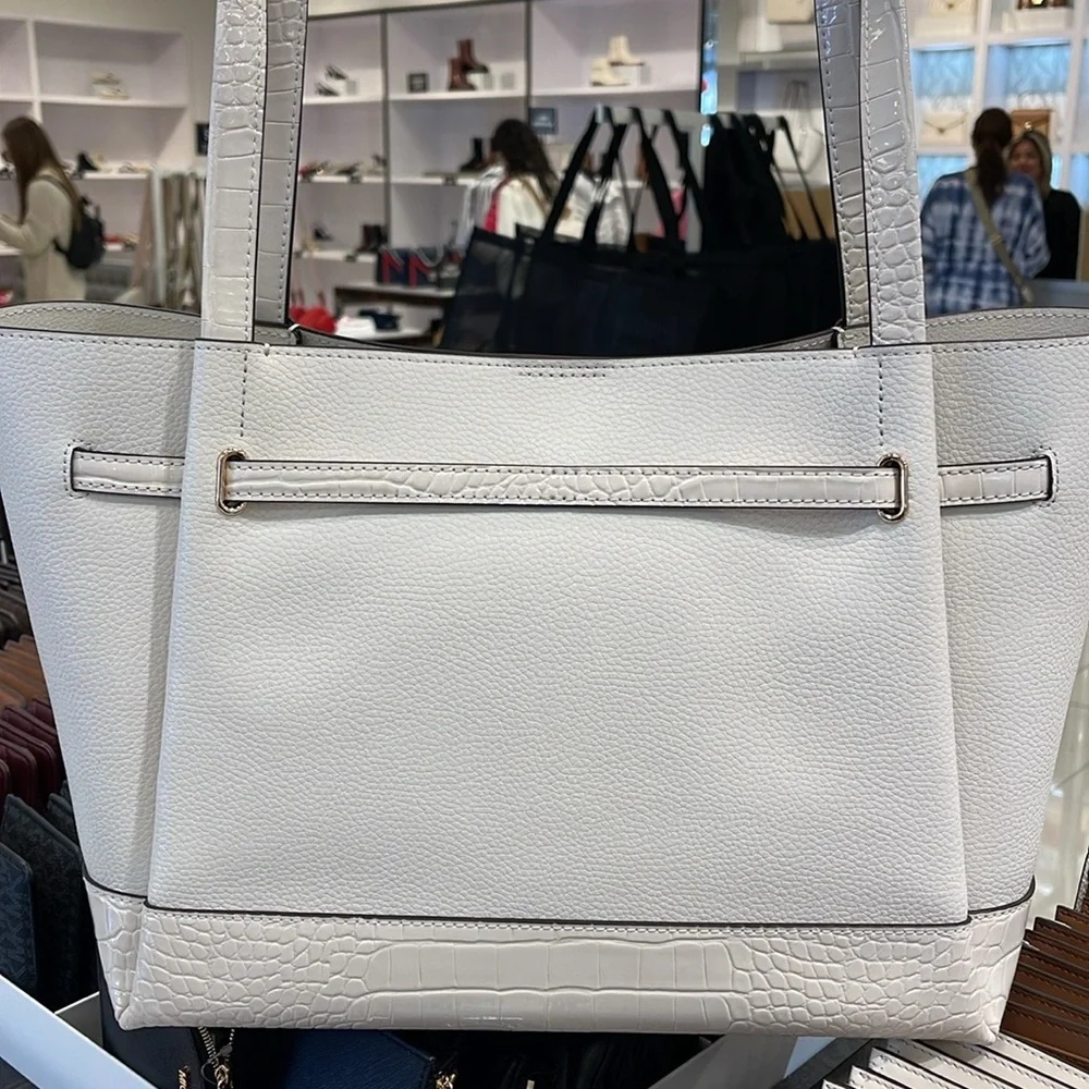 MICHAEL KORS
Reed Lg Leather Belted Satchel Shoulder Handbag 
Light Cream Crocod - Picture 6 of 16